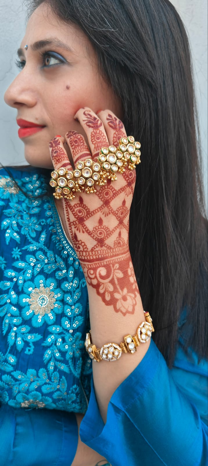 Mehandi - Four Finger Ring for both hands