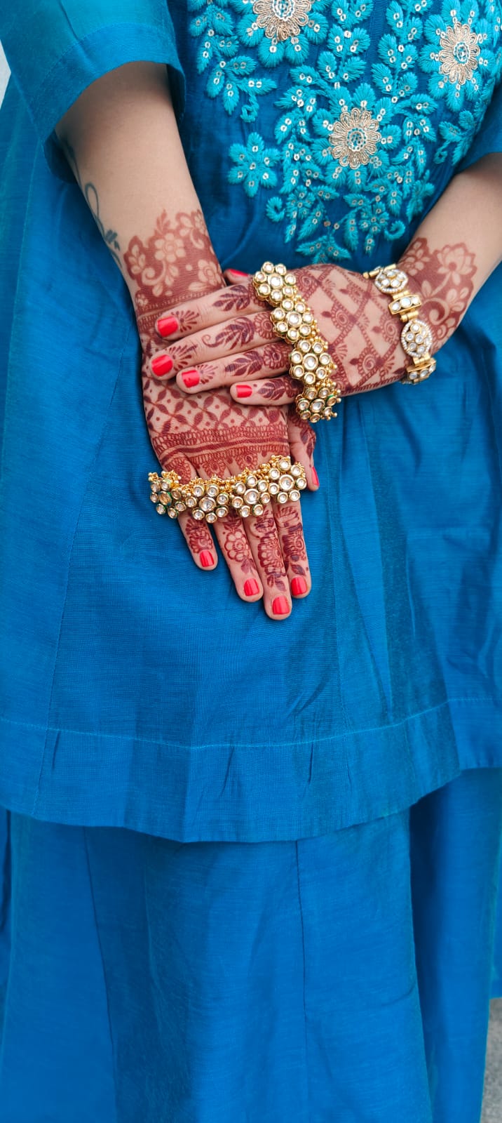Mehandi - Four Finger Ring for both hands
