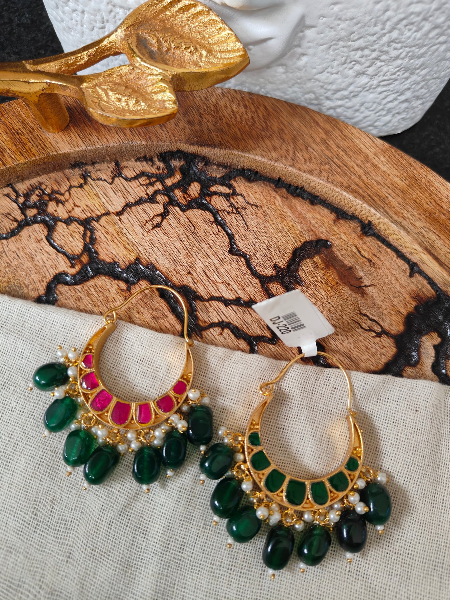 MallikaJan Reversible Balis - Green and Pink