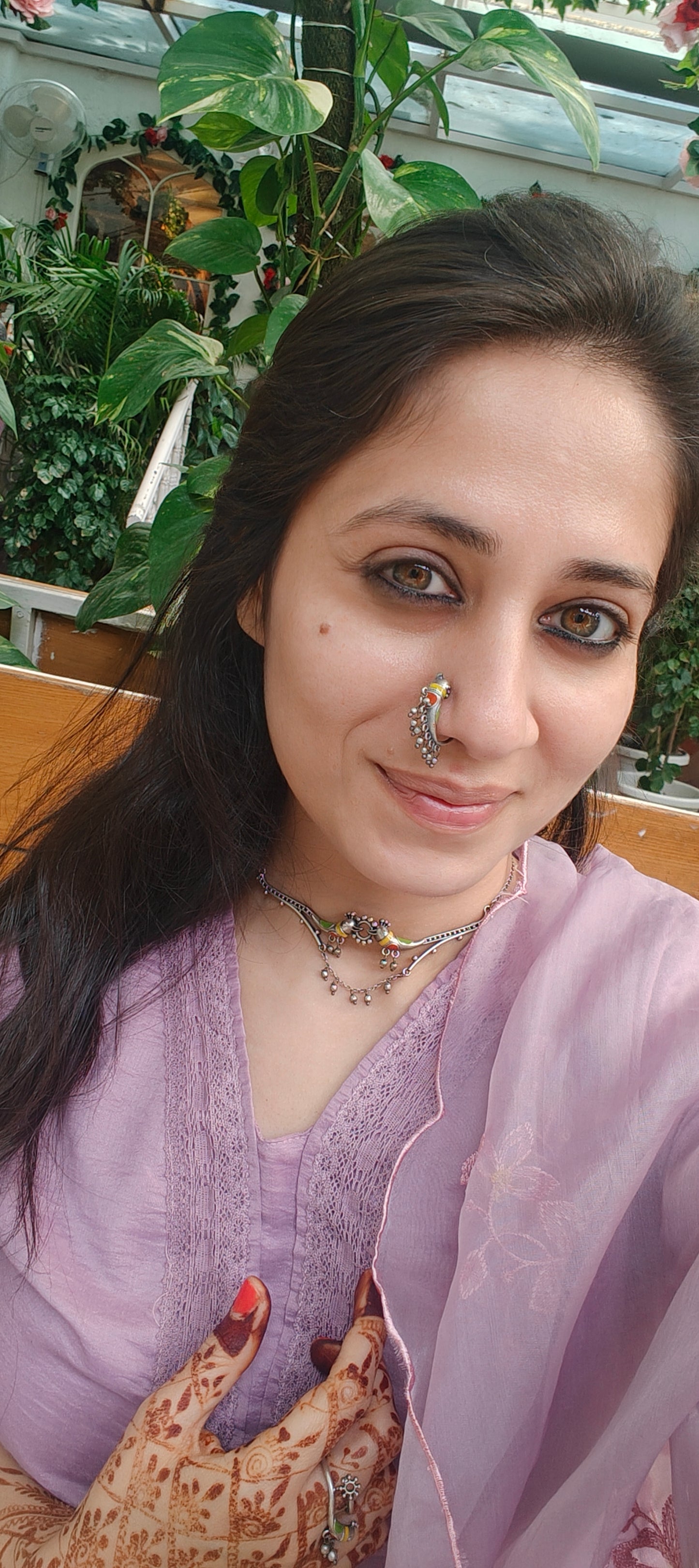 Chidiya Choker with Earrings, Ring, and Nosepin