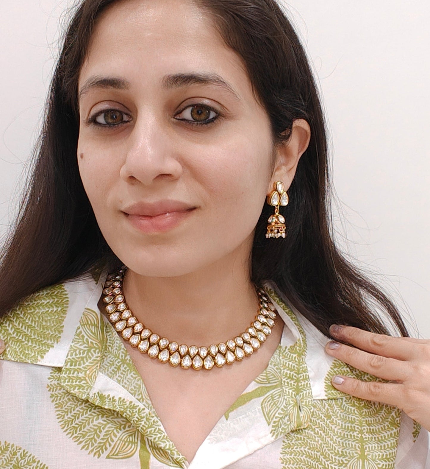 Classic Kundan Set with Small Jhumkis