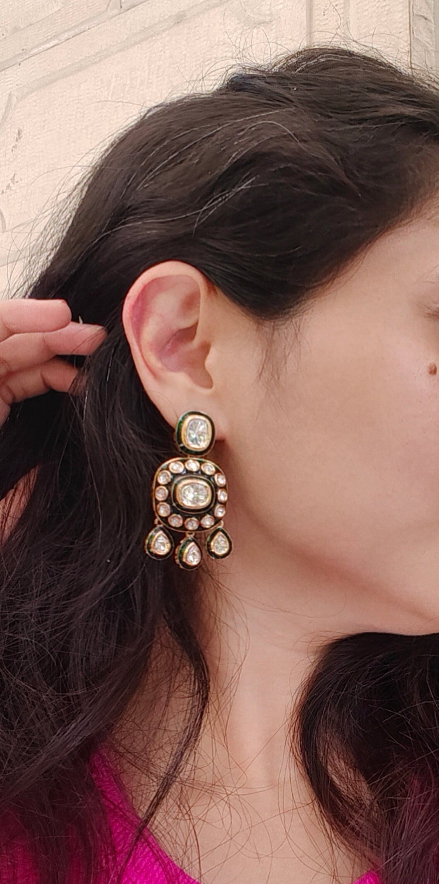 Noorani Kundan Chand Earrings