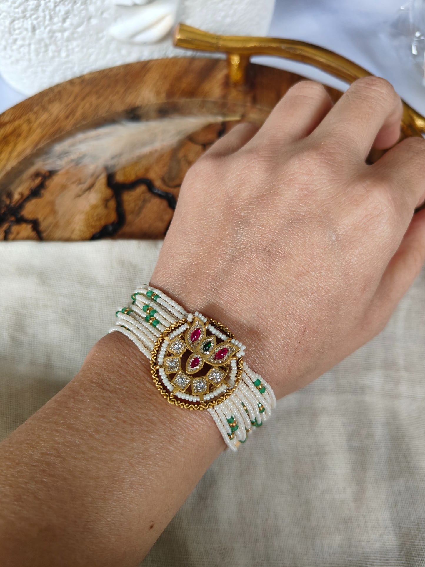 Navratna Pearl Bracelet