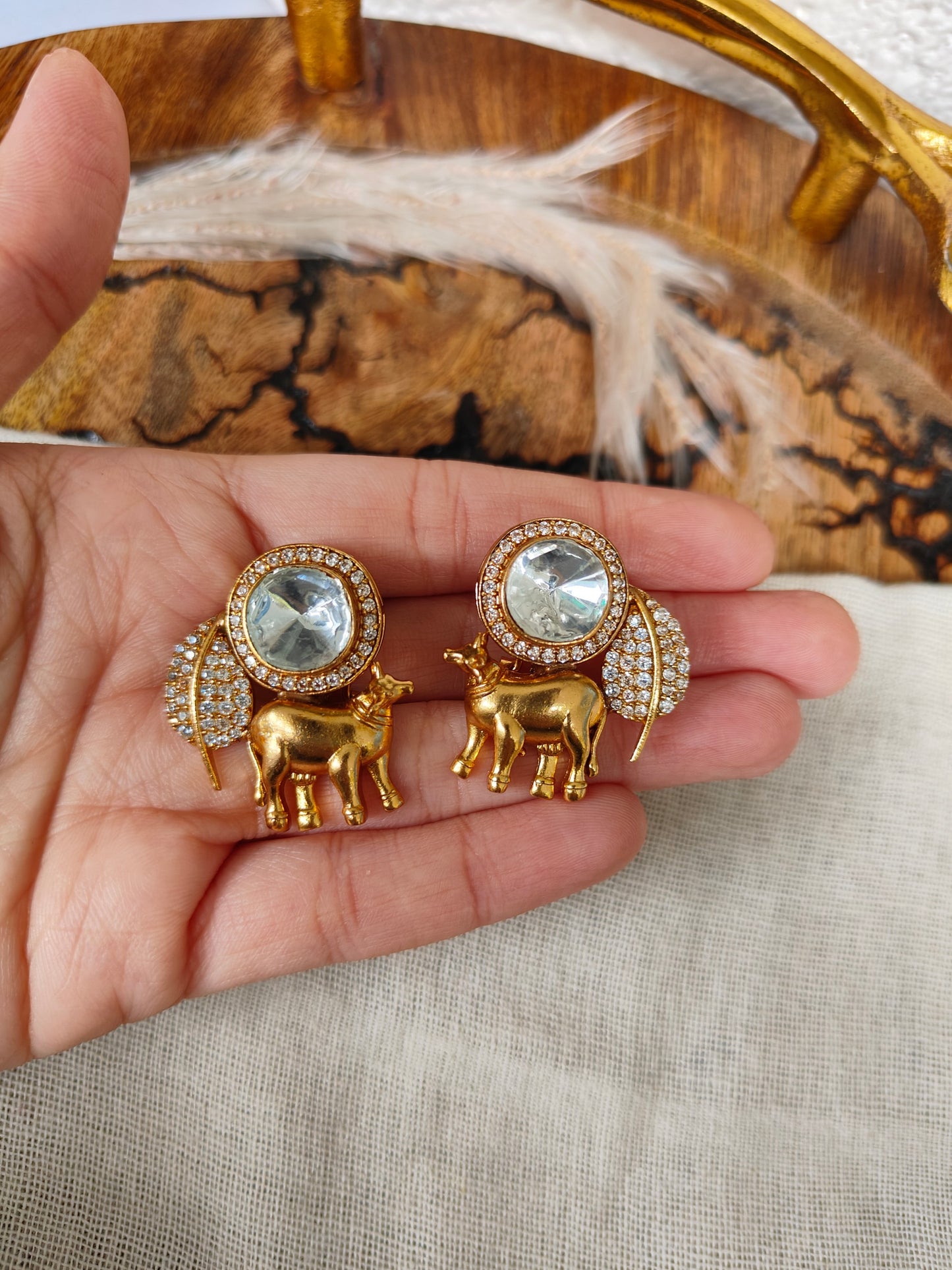 Gajraj Kundan Stud Earrings
