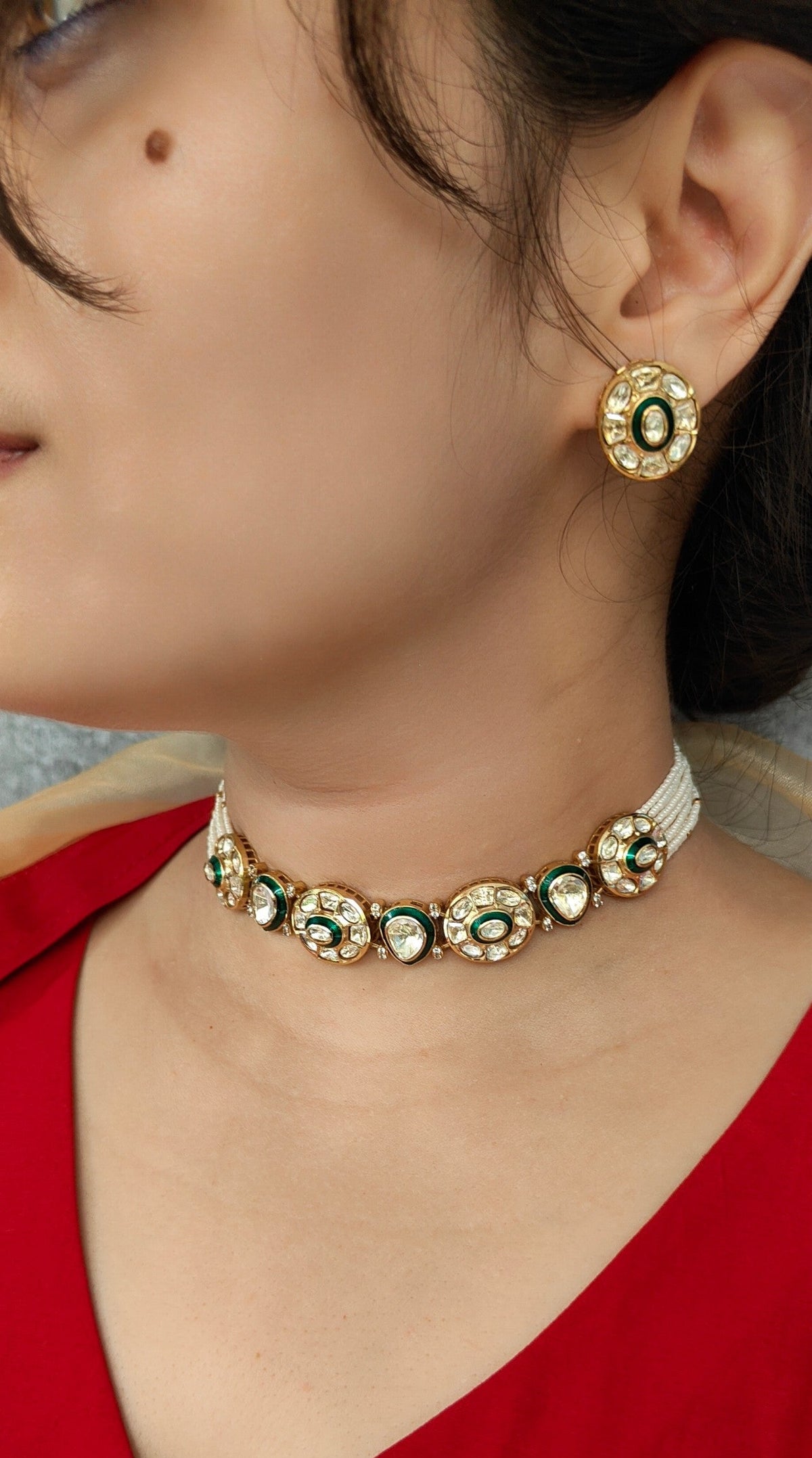 Kamala Polki Choker Necklace Set