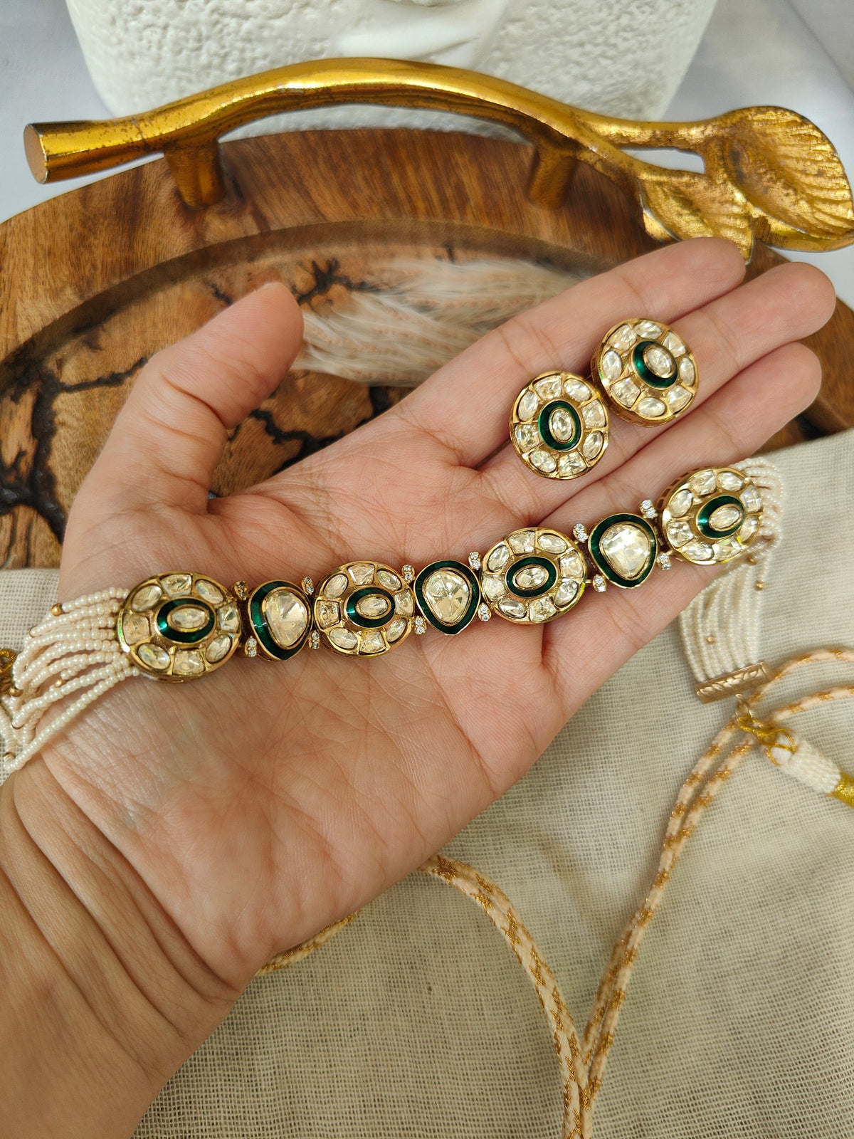 Kamala Polki Choker Necklace Set