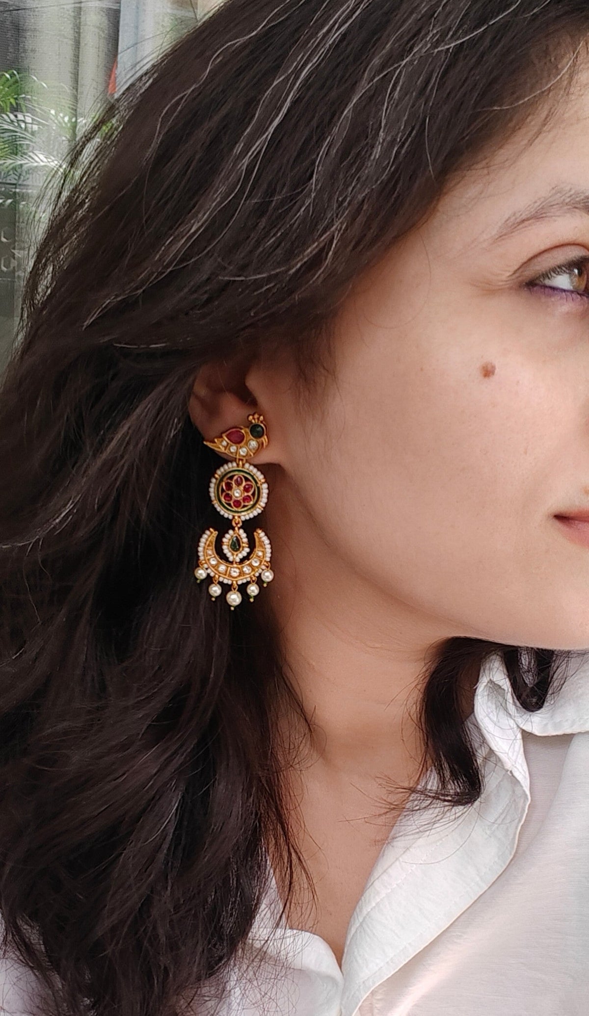 Panchi Chandbali Earrings