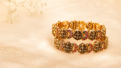 Vaidehi Temple Bangles (Set of Two)