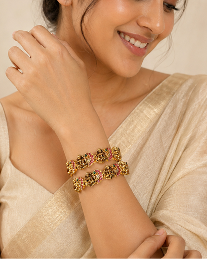 Vaidehi Temple Bangles (Set of Two)