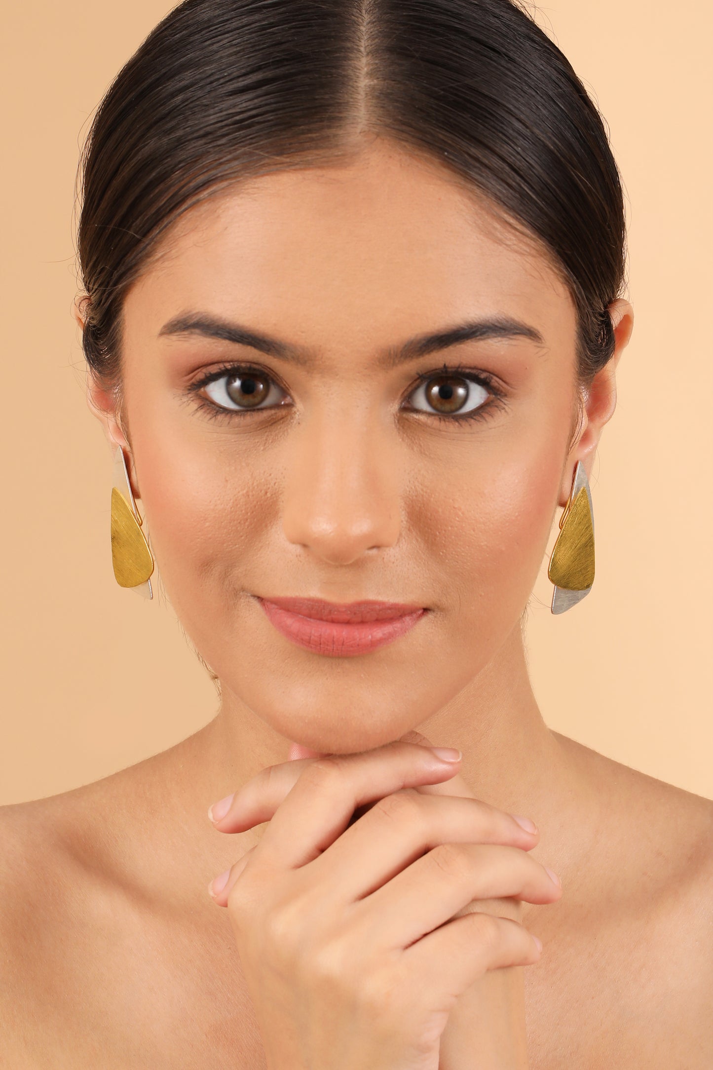 Dual Toned Two Way Earrings