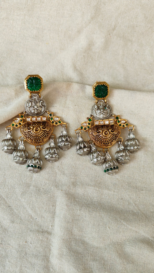 Dual Toned Vedi Earrings