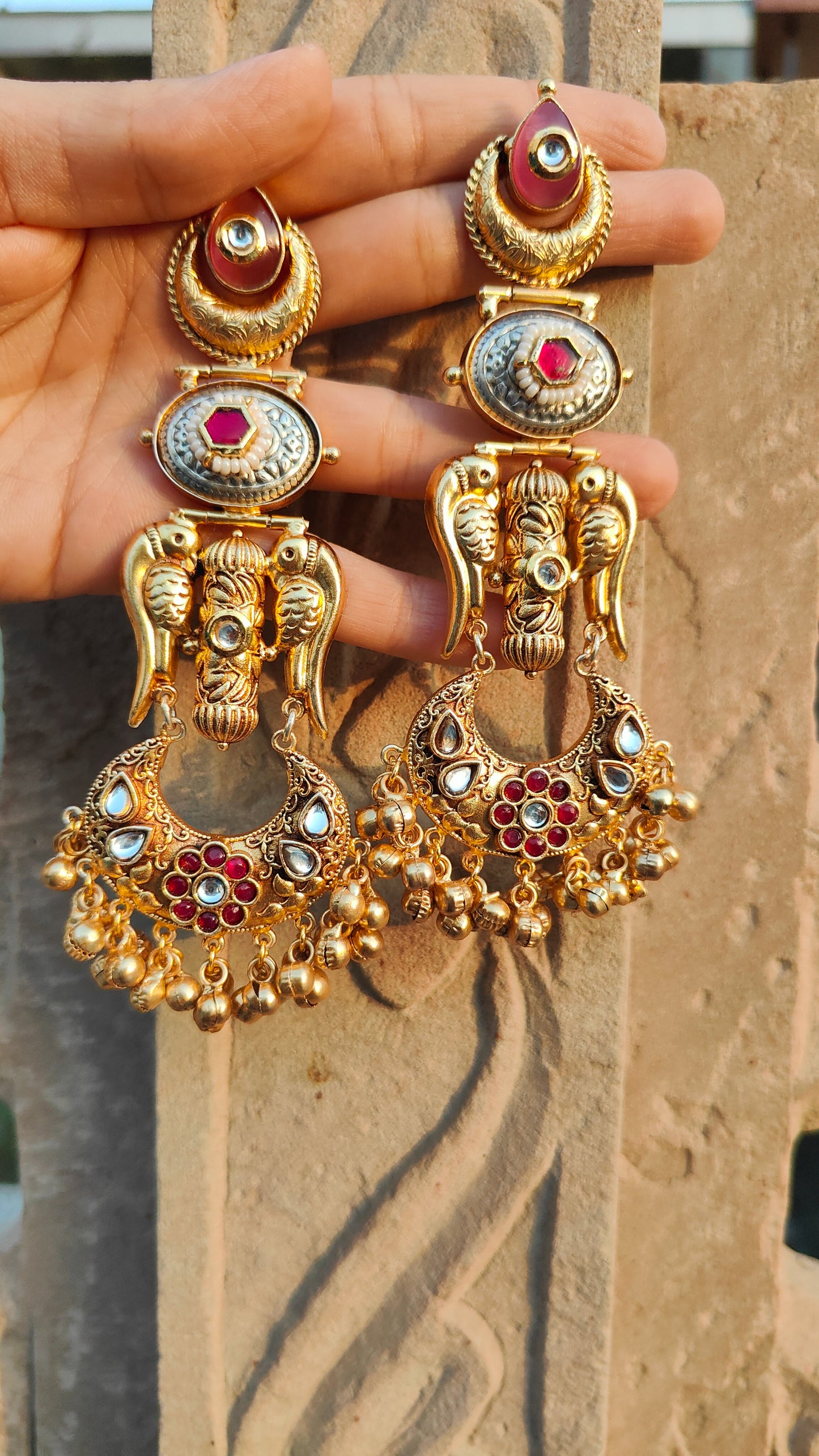 Naaz Sahiba Dual Toned Jhumka