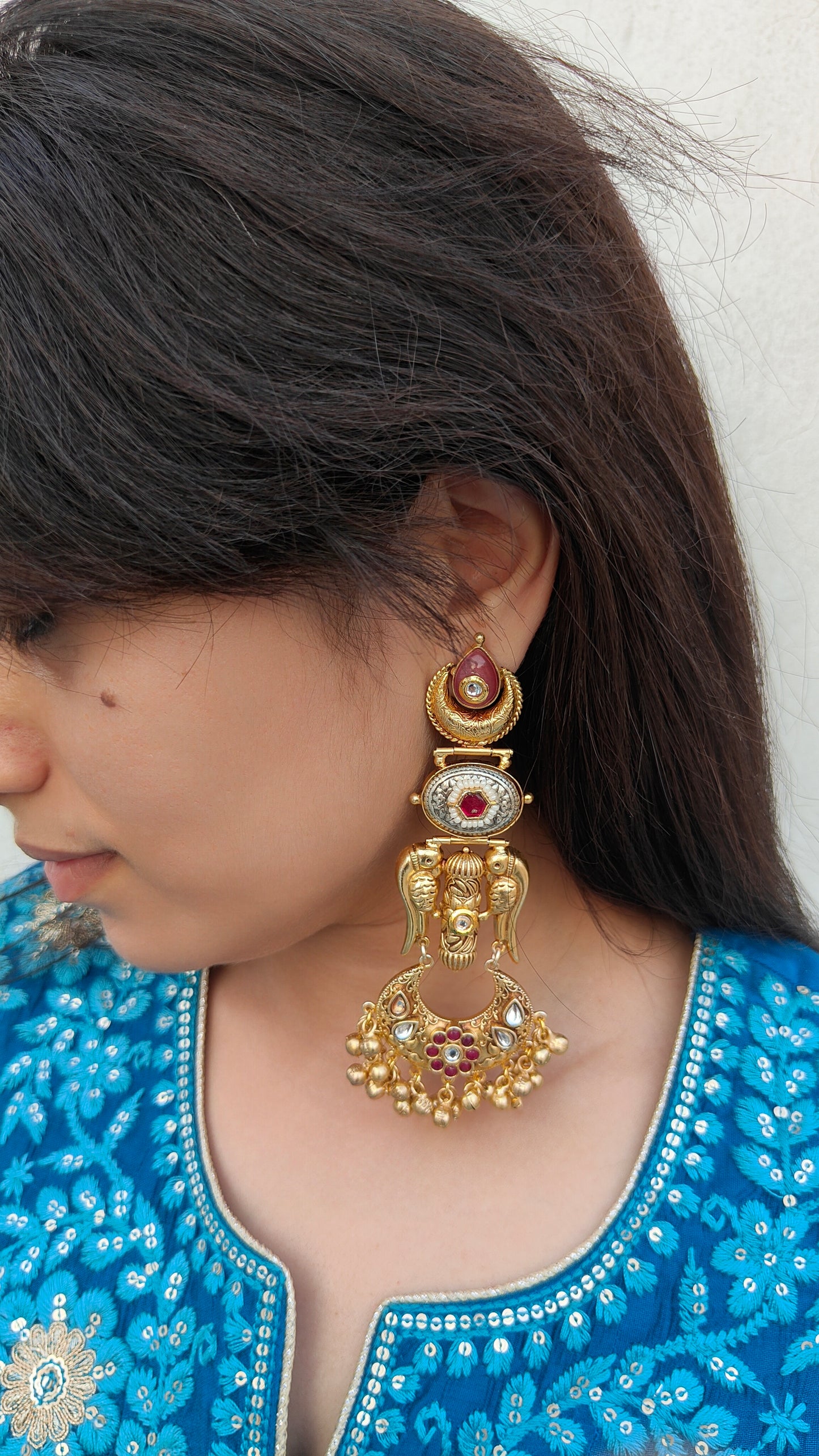 Naaz Sahiba Dual Toned Jhumka