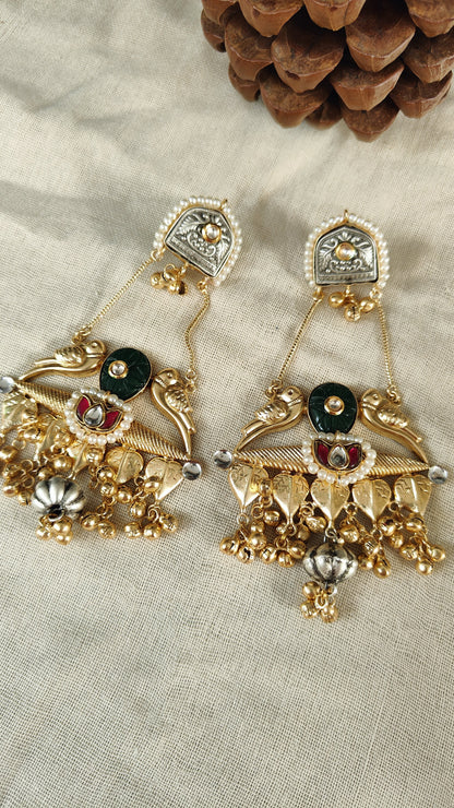 Naaz Dual Toned Paigam Jhumkas