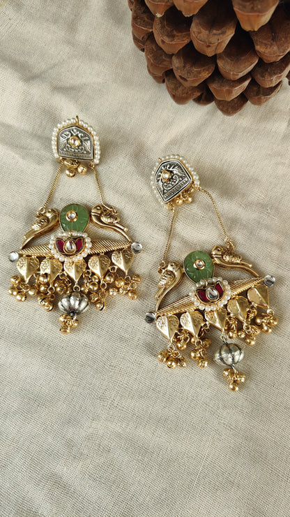 Naaz Dual Toned Paigam Jhumkas