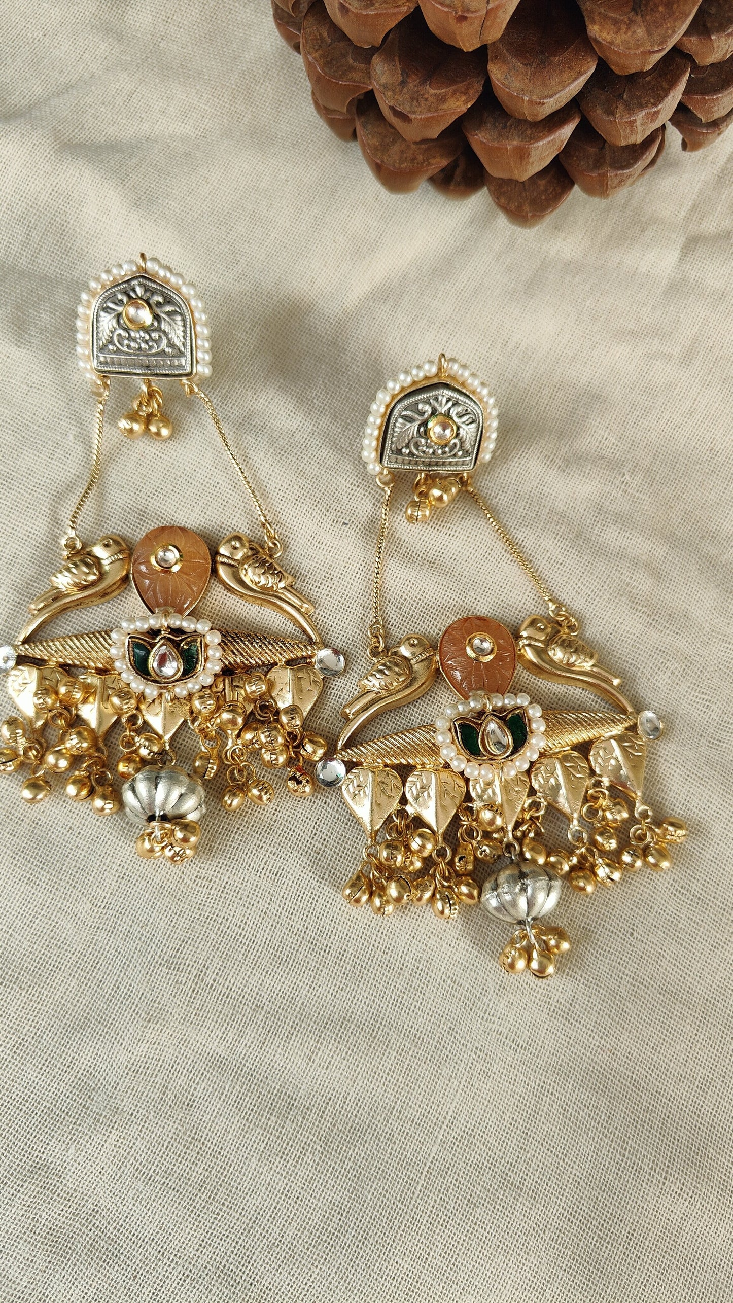 Naaz Dual Toned Paigam Jhumkas