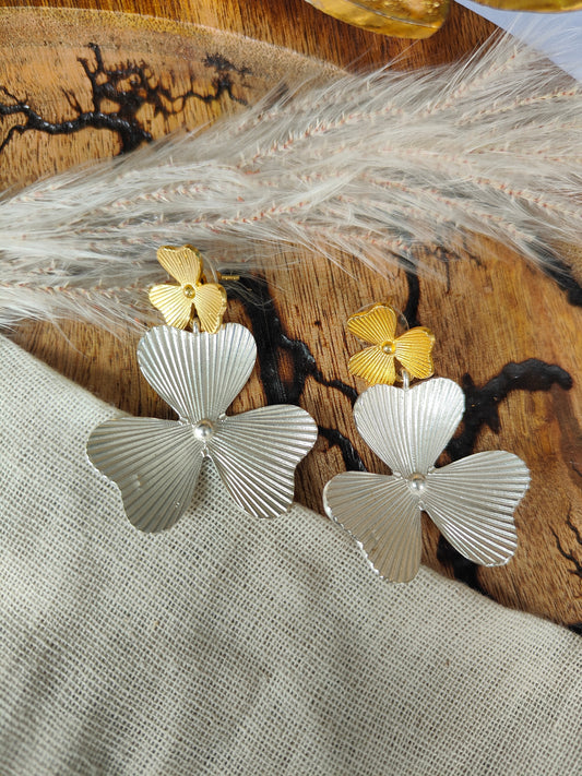 Dual Toned Flower Earrings