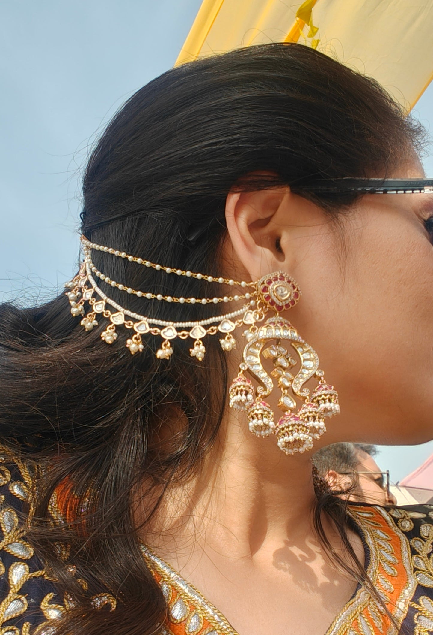 Fuhaar Jhumkas in 18kt Gold Polish