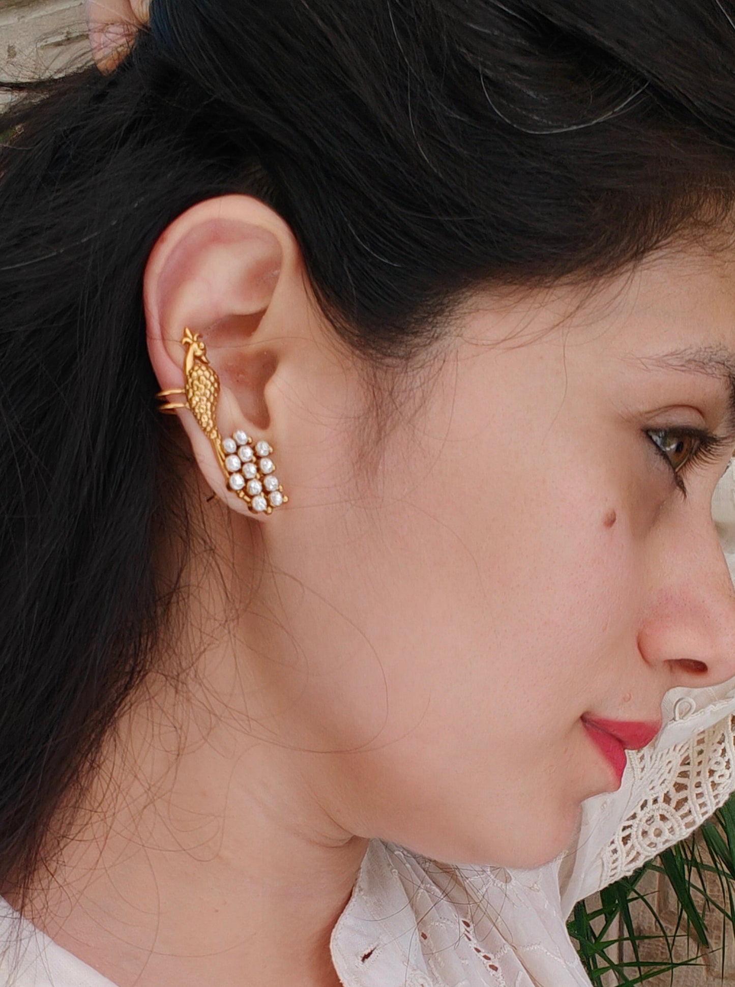 Peacock Earcuff