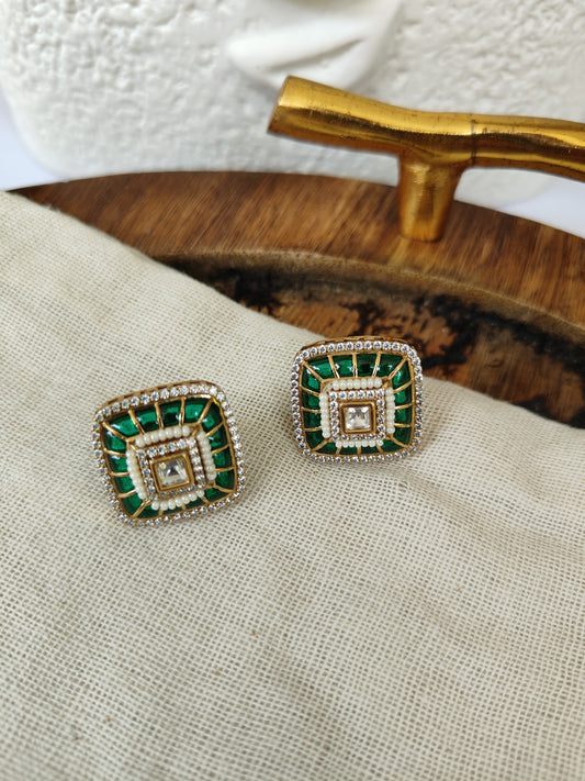 Emerald Glow Studs