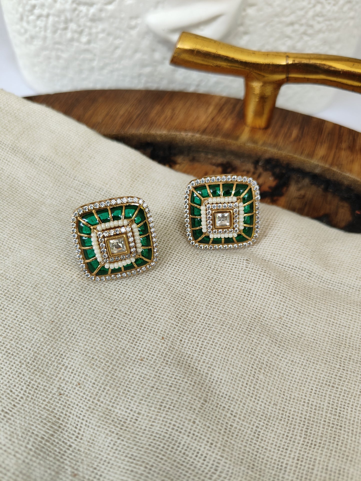 Emerald Glow Studs