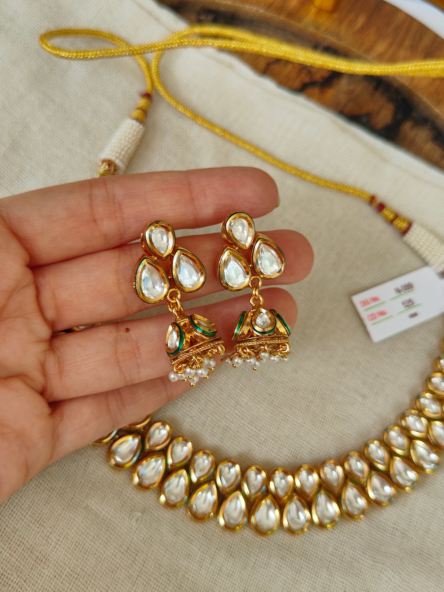 Classic Kundan Set with Small Jhumkis