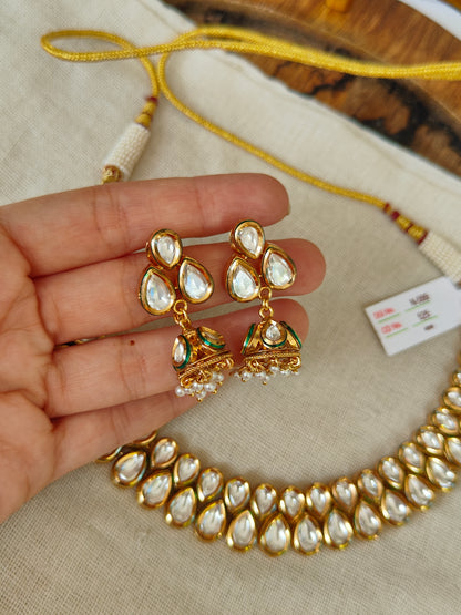 Classic Kundan Set with Small Jhumkis