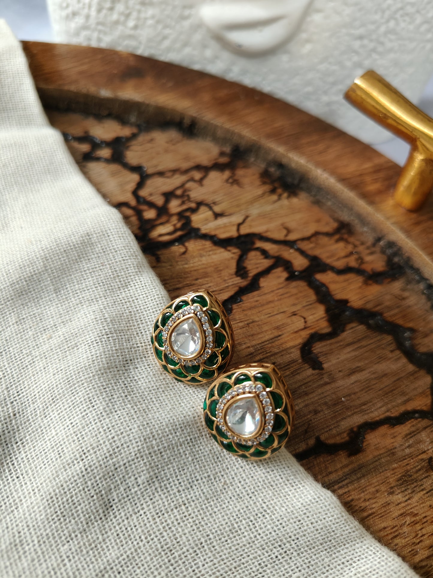 Kundan Enamel Stud Earrings