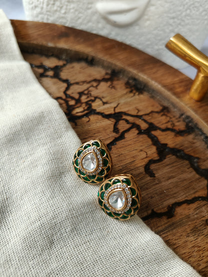 Kundan Enamel Stud Earrings