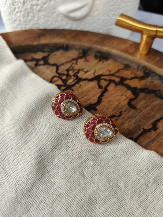 Kundan Enamel Stud Earrings
