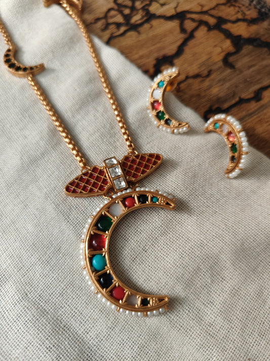Crescent Moon Pendant Necklace