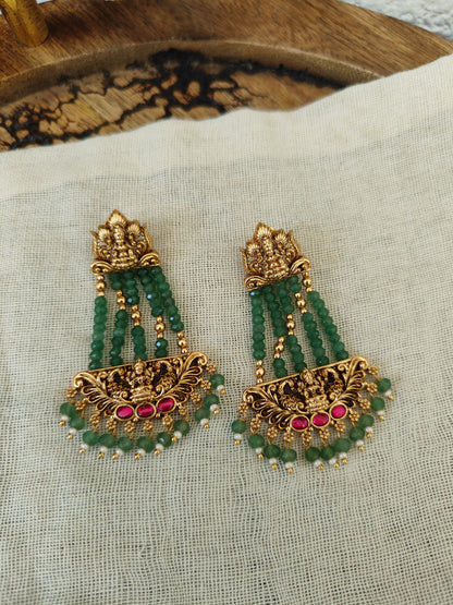 Radiant Green Lotus Earrings