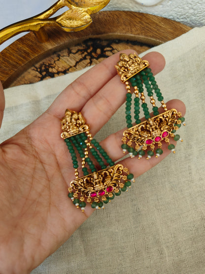 Radiant Green Lotus Earrings