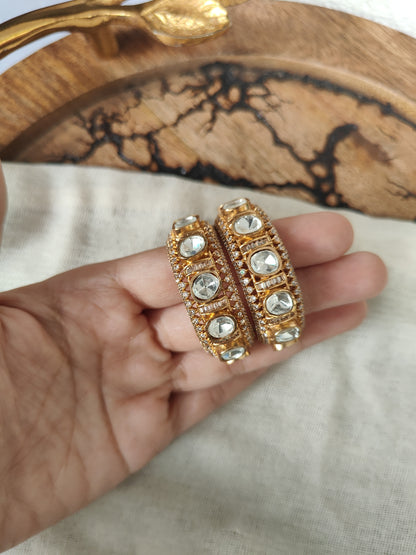 Polki Stone Traditional Statement Earrings