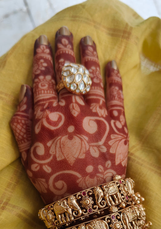 Gajah Kadas with Ghunghroos in 18kt Gold Polish