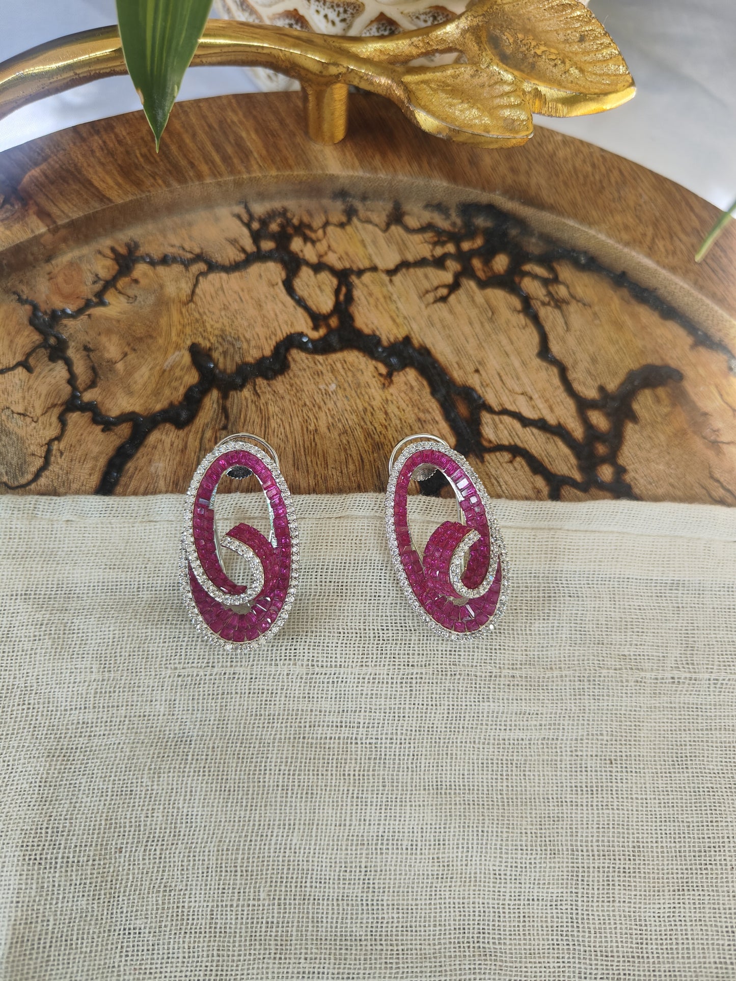 Swirl Gemstone Drop Earrings
