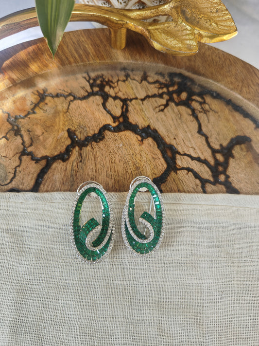 Swirl Gemstone Drop Earrings