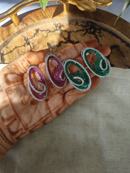 Swirl Gemstone Drop Earrings