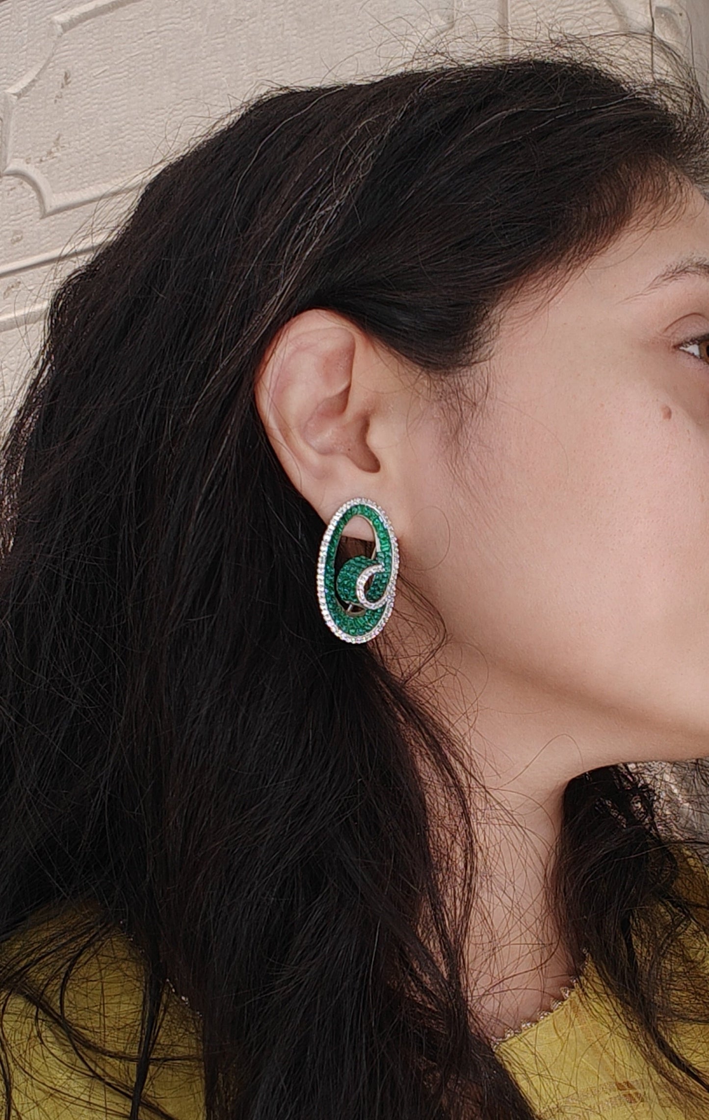 Swirl Gemstone Drop Earrings