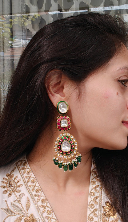 Pachi Kundan Bela Jhumka