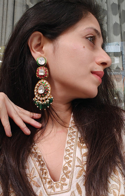 Pachi Kundan Bela Jhumka