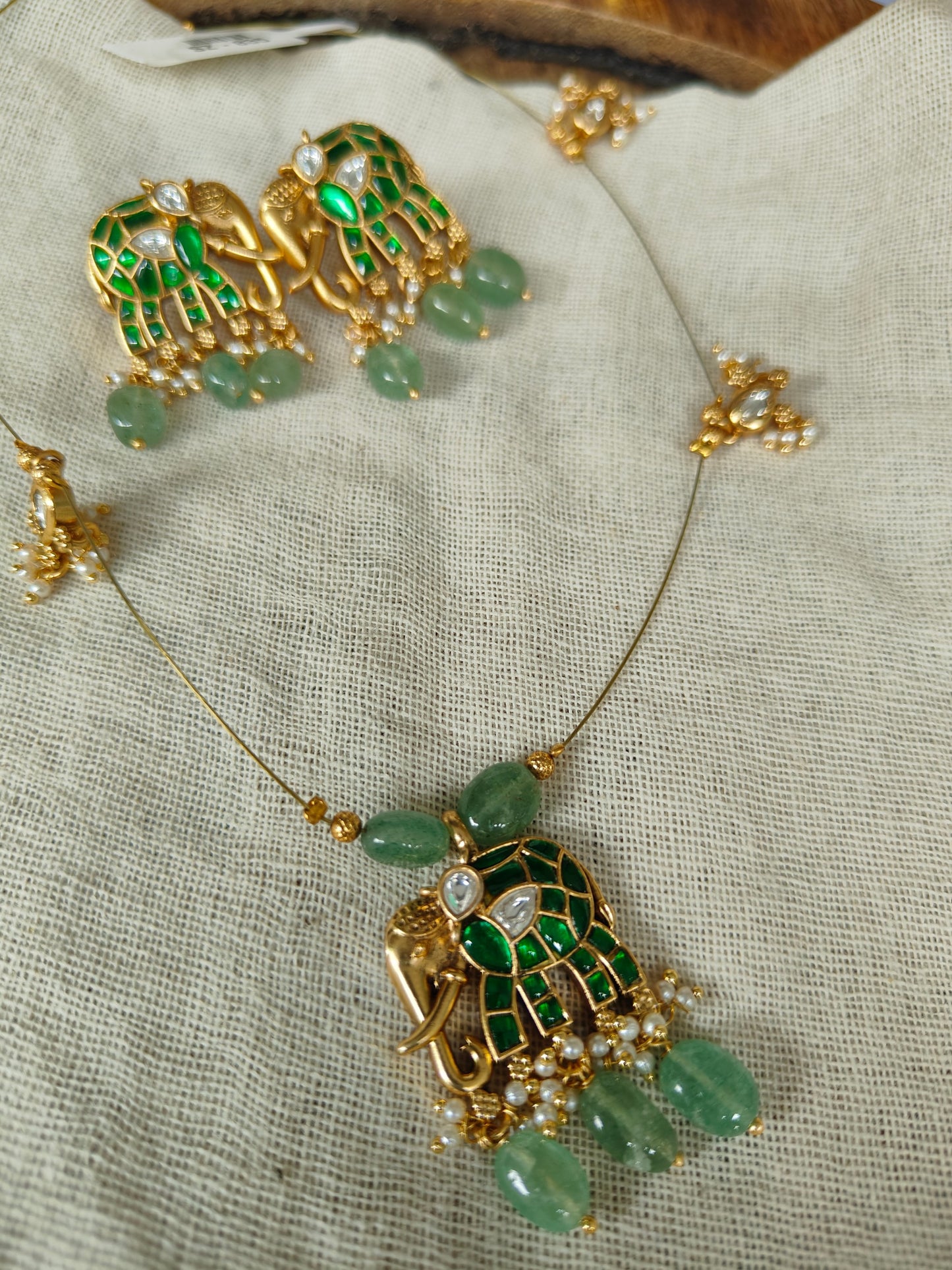 Elephant Charm Necklace Set