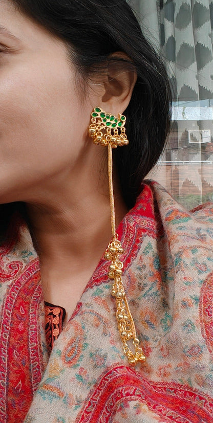 Twin Peacock Tassel Earrings