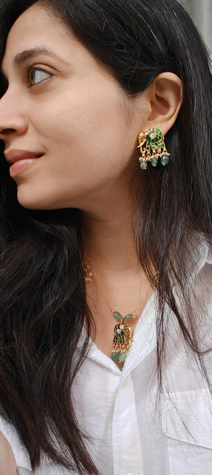 Elephant Charm Necklace Set