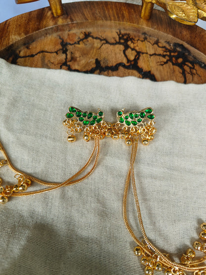 Twin Peacock Tassel Earrings