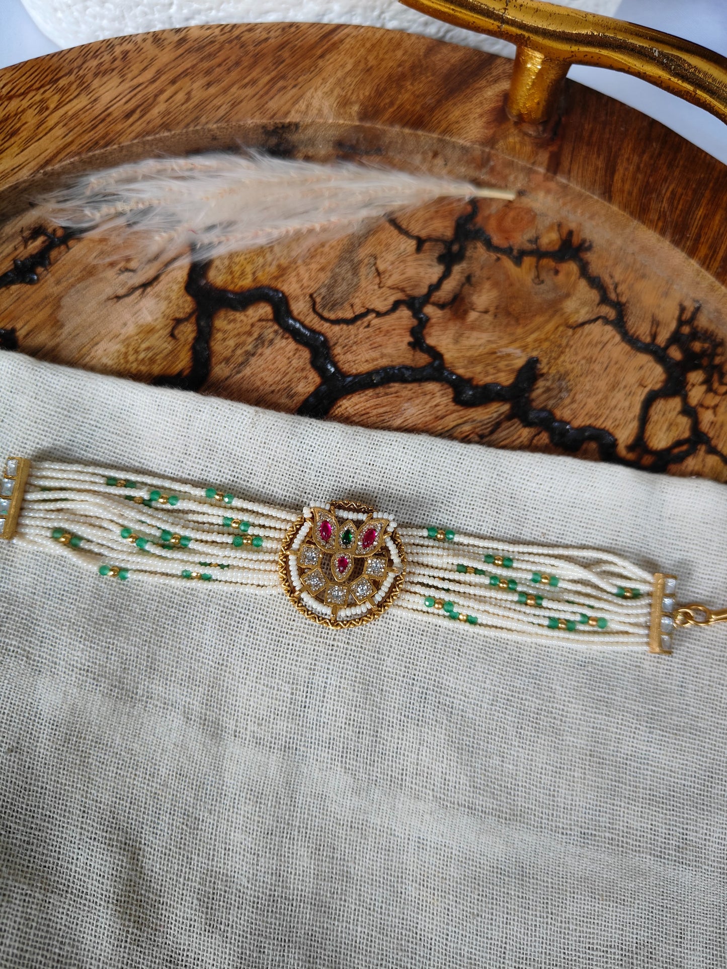 Navratna Pearl Bracelet