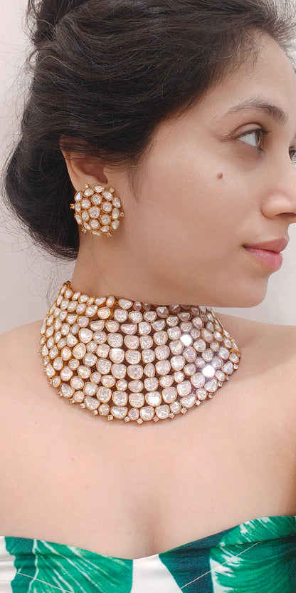 Limited Edition Sehra Uncut Polki Choker with Earrings