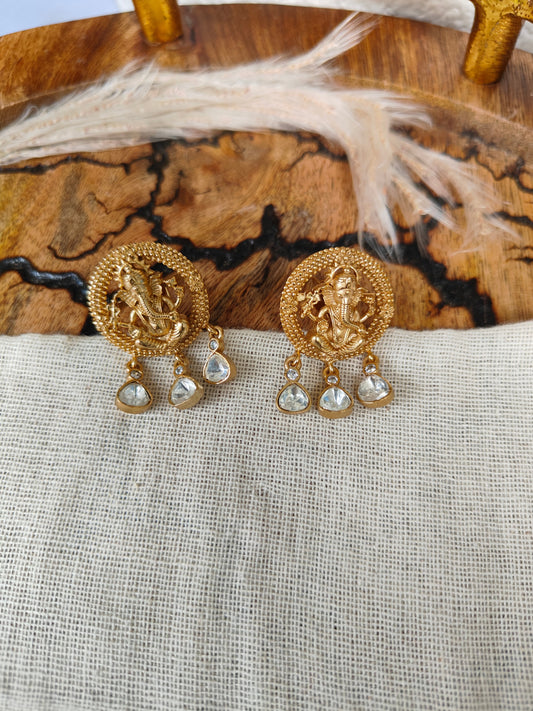 Vighnaharta Ganesh Kundan Earrings