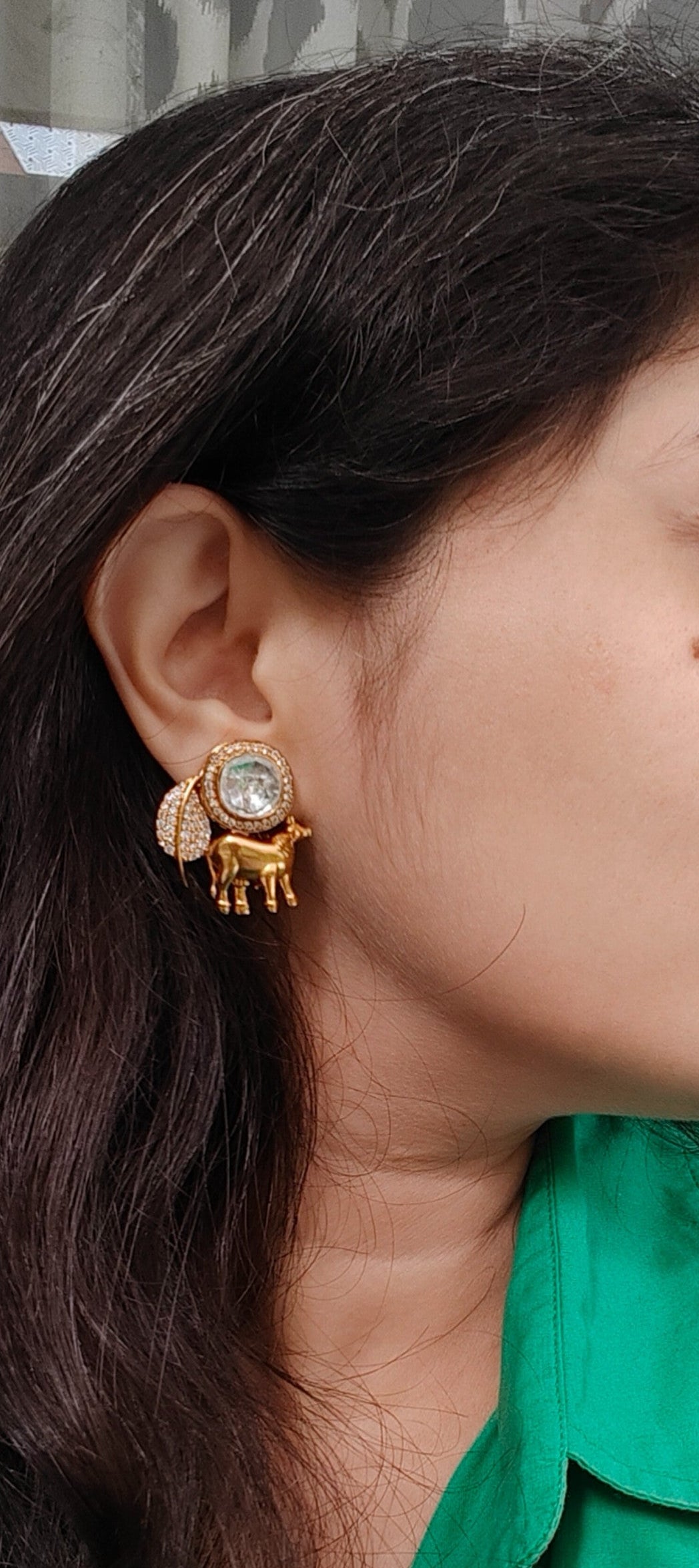 Gajraj Kundan Stud Earrings