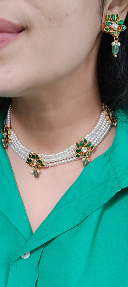 Jivya Pearl Necklace Set
